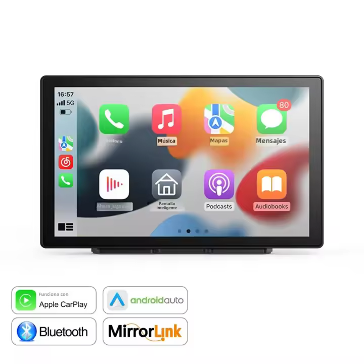 Reproductor Multimedia De Coche Universal 9 Pulgadas Con CarPlay Y Android Auto Para VW Nissan Toyota Pantalla Táctil Sin Cable - 1