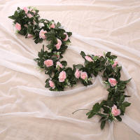 Vine De Rosas Artificiales De Seda Para Decoración De Pared Y Bodas Arreglo Floral Romántico Para Hogar Y Navidad Plantas Falsas Con Hojas - details 3