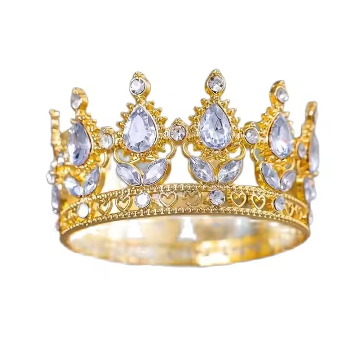 Tiara De Estilo Barroco Lujo Para Mujer Adorno De Cabeza Elegante Con Rhinestones Accesorio De Novia Vintage Para Fiesta Y Pageantes - 1