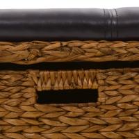 vidaXL Banco con 2 cestas hierba marina 71x40x42 cm marrón - details 4