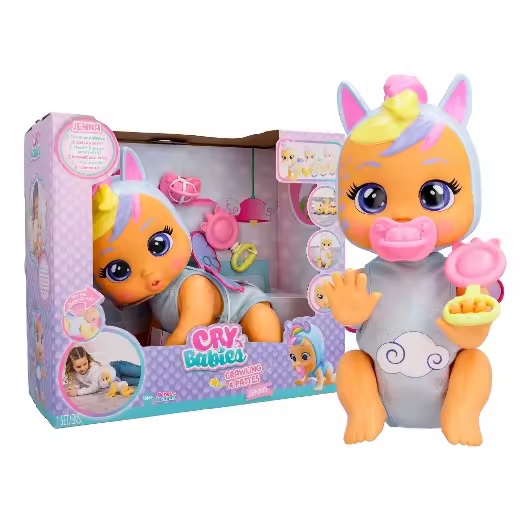 Bebés Llorones Crawling Jenna/Gatea y Emite Sonidos de Bebé, Llora Lágrimas Reales Cuando No Tiene Su Chupete - Regalo optimo para NIÑOS y NIÑAS 18+ Meses - 1