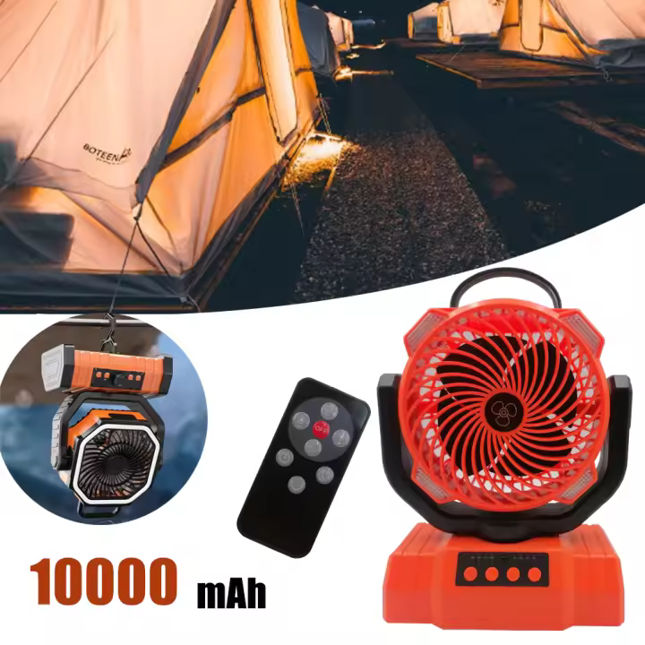 Ventilador Portátil LED De 20000mAh Con Gancho Para Camping Pesca Picnic Emergencias Carga USB Material De Acero Inoxidable - 1