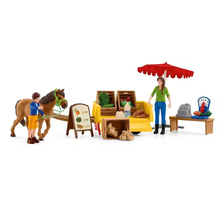 Set Schleich Tenderete de mercado móvil con caballo Farm World 42528 - 1