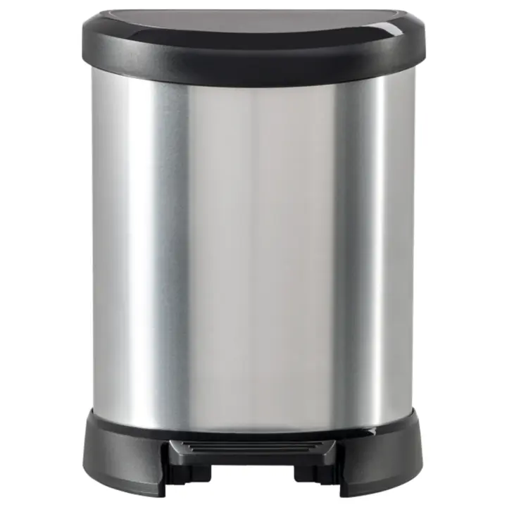 CURVER Cubo basura COCINA y BAÑO papelera 5 litros pedal Metalizado cierre - 1