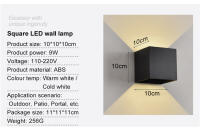 Lámparas De Pared LED 9W Impermeables En Blanco Frío Y Blanco Cálido Modernas Para Exterior Y Interior Iluminación Nordic Para Jardín Y Pasillos - details 10