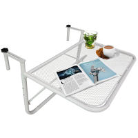 Outsunny Mesa Colgante de Balcón con Brazo Regulable y Altura Ajustable en 3 Posiciones Marco Metálico Carga Máx. 30 kg 60x56,5x45 cm - details 0