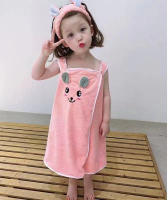 Toalla De Baño Absorbente De Alta Calidad Para Niños Con Falda Y Bandeau Para Cabello Adecuada Para Ropa De Baño Edad 3-15 Años Tejido De Algodón Y Poliéster Tela Rectangular Lavable En Máquina - details 6