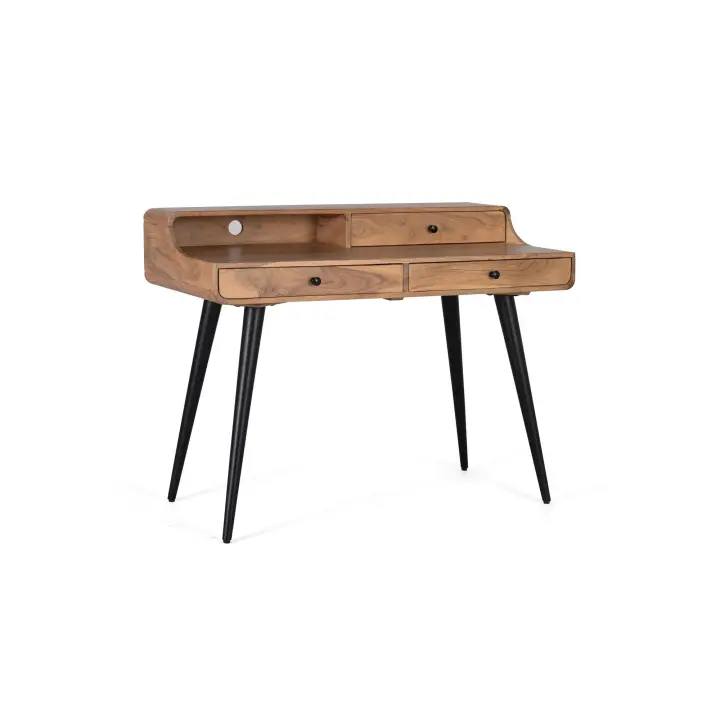 Escritorio de madera de acacia y metal - 1