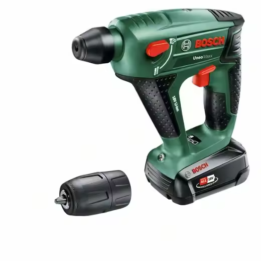 Bosch UneoMaxx - Martillo perforador a batería (1 batería, sistema de 18V, en maletín) - 1