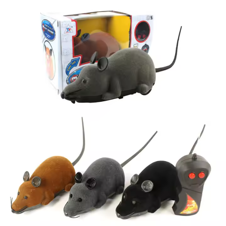 Juguete de ratón con control remoto, control inalámbrico, realista, ratón RC aterrador, juguete para gatos, perros, mascotas, regalo novedoso, trucos, insectos, regalo para niños - 1