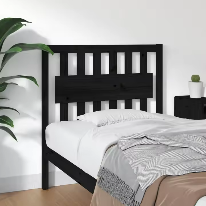Cabecero de cama madera maciza de pino negro 95,5x4x100 cm - 1