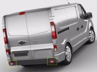 Lámparas De Parachoques Trasero LED 2x ANGRONG Reflector Rojo Con Lente Clara Para Renault Master Trafic Luz De Freno Stop - details 1