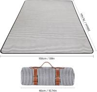Manta de Picnic 150 x 200 cm,Impermeable Rayas Manta de Playa portátil,Manta de Camping Aislada a Prueba de Arena con Asa de Transporte, Picnic/Al Aire Libre/Camping/Playa/Parque - details 0