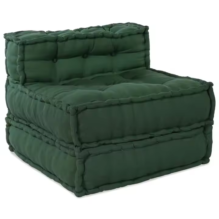 vidaXL Puf modular tela verde 70x70x54 - 1