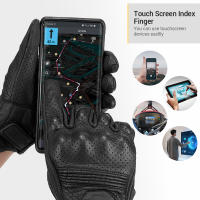 Guantes De Motocicleta De Verano En Cuero PU Genuino Protección Ciclismo Guantes De Bicicleta Con Fourchettes De Polyester - details 4