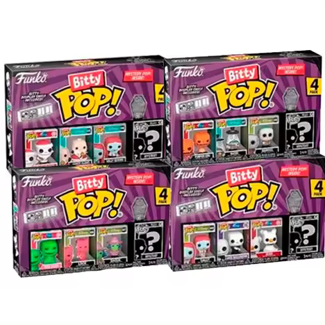 Funko Pack  4 Bitty Pop  Bittys Funko  Pop Pesadilla Antes de Navidad Jack Skellington SAlly Zero Ooogie boogie Lock Schock Barrel Mayor   Funko Pop Nightmare Before Christmas elige Nightmare Before Christmas - 1
