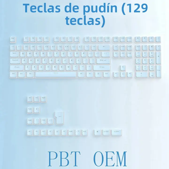 129 Keys Keycaps De Perilla Para Teclado Mecánico Con Intercambio Caliente Material PBT Perilla OEM Para Teclado Mx Transparente Pudding - 1