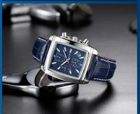 Reloj De Pulsera Deportivo Militar MEGIR Para Hombre Cronógrafo Cuarzo Rectangular Correa De Cuero Resistente Al Agua Y Shock - details 16