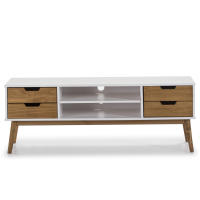 Mueble TV Java Blanco/Cera 2 Cajones y 1 Puerta - VS Venta-Stock - details 0