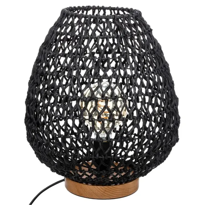 Atmosphera Lámpara de Sobremesa Etel H35 Negro Metal y Papel - 1