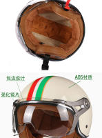 Casco De Motocicleta Retro APROBADO DOT Para Motocross Con Lente 3/4 Chopper Motorbike Helmets Abs Material Hombre - details 3