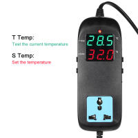 Controlador De Temperatura Electrónico LED Con Termocoplante Y Enchufe AC 90V～250V Para Cría De Animales Y Plantas - details 2