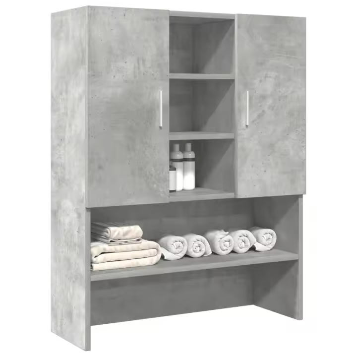 vidaXL Armario de lavadora gris hormigón 70,5x25,5x90 cm - 1