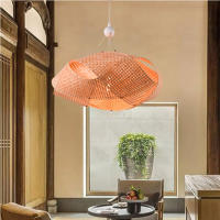 ALPINALUZ Lámpara Colgante de Mimbre "ABEJA" Diametro 60cm – Diseño Geométrico Tejido a Mano, Estilo Natural Boho, Casquillo E27 para Salón o Comedor - details 0
