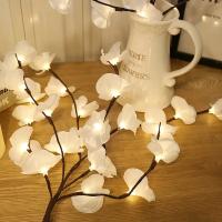 Luces De Flores Ramas Artificial Blanca Phalaenopsis Decorativas Luz De Forma Floral Realista DIY Decoración De Habitación Batería Operada Para Fiesta De Navidad - details 2