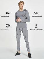 Conjunto De Entrenamiento Para Hombre 2 Piezas Compresión Respirable Térmica Conjunto De Correr Baloncesto Camiseta Y Pantalones - details 2