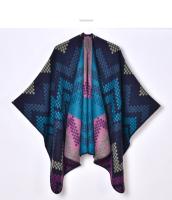 2024 Otoño e Invierno, chal grueso de jacquard simple y elegante para mujer, capa cálida con abertura tejida - details 7