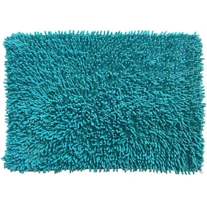 alfombra baño dormitorio algodón chenilla 60x40 azul turquesa 7441000-2 - 1