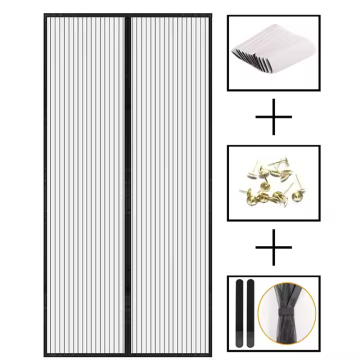 Mosquitera magnética para Puerta, mosquiteras paraventuras, Cortina de Malla, Puerta Corredera plegable - 1