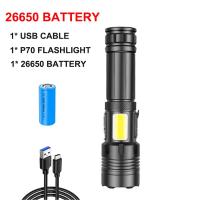 Linterna Táctica Recargable Super Potente LED XHP120 XHP90 Torcha Luz USB Para Camping Y Bricolaje Material De Aluminio - details 10