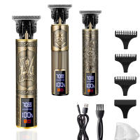Afeitadora Eléctrica Recargable T9 Máquina De Corte De Pelo Vintage Para Hombres Afeitadora De Barba Clipper De Pelo Con Material ABS - details 1