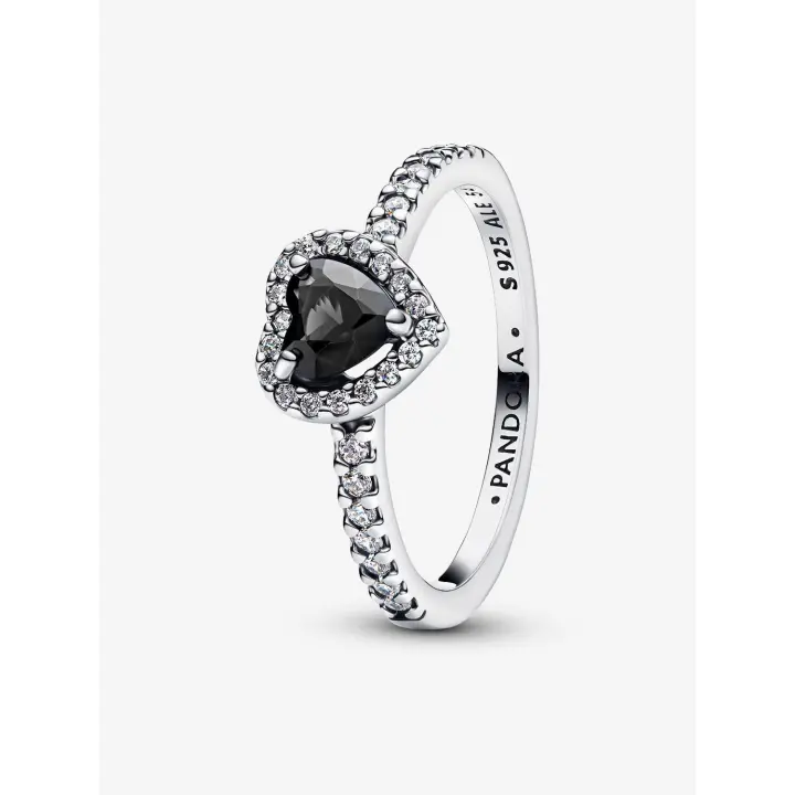 Elevado - Plata de Lei Pandora - Anillo Corazón Negro - 1