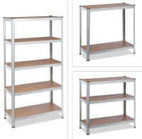 2 Estantería Modular de Acero Galvanizado y MDF Antihumedo 5 Baldos Ajustables Carga Máxima 875Kg 180*40*90cm  estante almacen casa  taller - details 4
