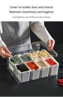 Herramienta De Cocina Moderna: Bandeja Para Servir Con 8 Pequeñas Cajas Desmontables De Almacenamiento De Especias Tapa Y Mango Para Frutas Y Verduras En El Refrigerador - details 5