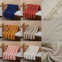 Manta de gasa de algodón puro de 4 capas con borlas, manta de crepé para bebé, manta de playa, manta de picnic, manta para automóvil - details 3