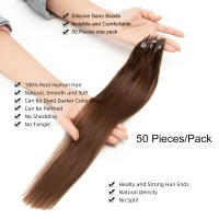 Extensiones De Cabello Humano 8D Micro Fibra Con Nano Anillo Invisibles Mini Silicona Cabello Negro Rubio Mecánico Invisible - details 2
