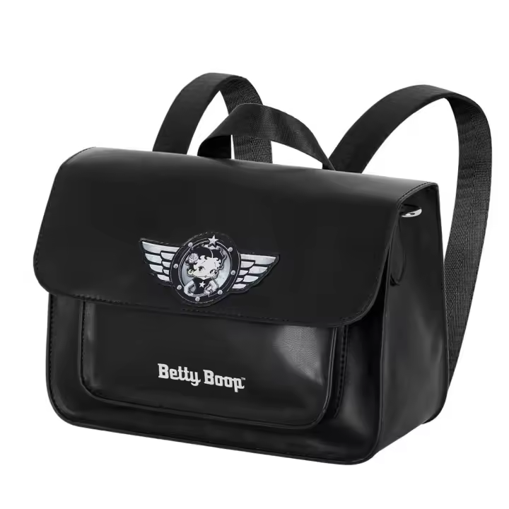 Betty Boop Motor Love Bolso-Mochila Satchel, Negro - 1