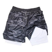 Shorts De Fitness Para Hombre Doble Capa 2 En 1 Deporte Entrenamiento En El Gimnasio Quick Dry Running Verano Talla Verdadera - details 4
