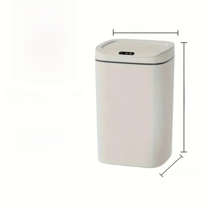 Bandeja De Basura Eléctrica Inteligente Rectangular 12L Con Cierre Silencioso Y Inducción Para Cocina Y Baño Material Plástico Ecológico - 1