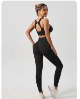 Conjunto De Yoga Para Mujer Sin Costuras Beauty Back Sports Bra Y Leggings De Elevación Glúteos Ropa De Gimnasio Transpirable Fitness Set Para Ejercicio - details 16
