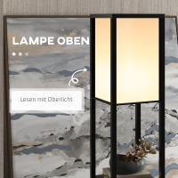 Lámpara de pie con E27 a 40W, sin bombilla, iluminación interior para salón y dormitorio, Madera Negra, 26x26x160 cm - details 3