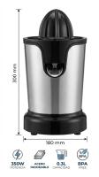Exprimidor Eléctrico de Palanca 350W | Acero Inoxidable Profesional | Máquina de Zumo para Cítricos con Doble Cono y Sistema Antigoteo | Motor Silencioso y Fácil Limpieza | Desayunos Saludables - details 1