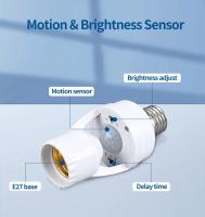 Interruptor De Bombilla Inteligente LED Con Sensor De Movimiento PIR Base E27 E26 Adaptador Convertidor De Enchufe AC 85-265V Ajustable - details 1