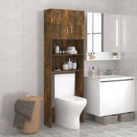 Armario de Baño Roble Ahumado 64x25,5x190 cm Mueble Lavadora Estante Color Roble ahumado,  Gris sonoma,  Roble Sonoma y mas - details 0