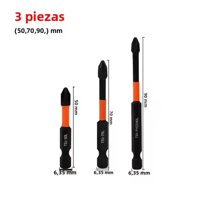 Juego De 6 Piezas De Destornilladores Magnéticos Para Cabezas Cruzadas Resistente Al Carbono Herramienta Multifuncional Para Destornilladores Eléctricos - 1