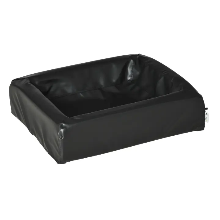 PawHut Cama para Perros Gatos Tapizado en Cuero PU Colchón Acolchado para Mascotas Pequeñas Desenfundable y Lavable con Cremallera 58x49x14,5 cm Negro - 1
